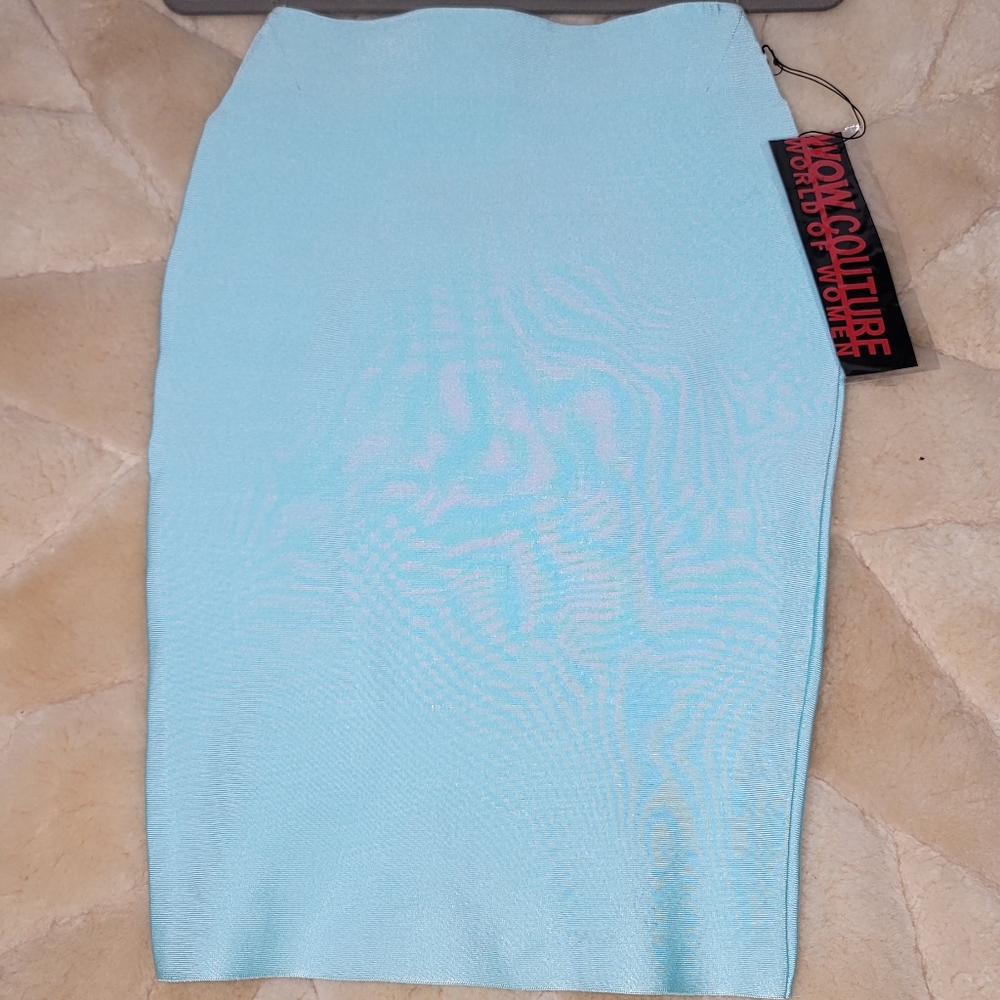 🆕Wow Couture Light Blue Bandage Skirt
